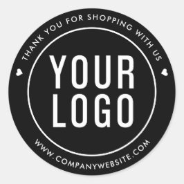 ブラックロゴUsステッカーとのショッピングをありがとう ラウンドシール