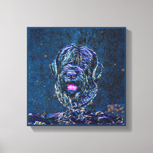 ブラックロシアのテリアブルースター絵画リーナイト キャンバスプリント