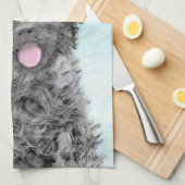 ブラックロシアのテリア絵画ズ – かわいいオリジナル犬 キッチンタオル (四つ折り)