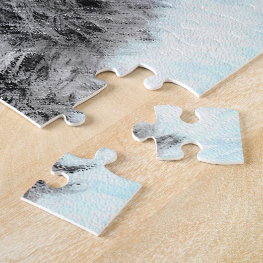 ブラックロシアのテリア絵画ズ – かわいいオリジナル犬 ジグソーパズル (側面)