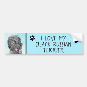 ブラックロシアのテリア絵画ズ – かわいいオリジナル犬 バンパーステッカー