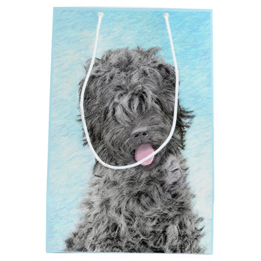 ブラックロシアのテリア絵画ズ – かわいいオリジナル犬 ミディアムペーパーバッグ (裏面)