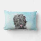 ブラックロシアのテリア絵画ズ – かわいいオリジナル犬 ランバークッション (正面)