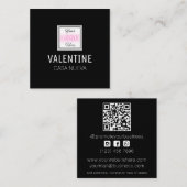 ブラックロシンプルゴミニマルスクエア スクエア名刺 (正面/裏面)