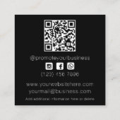 ブラックロシンプルゴミニマルスクエア スクエア名刺 (裏面)