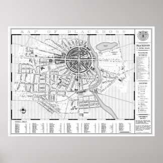 ブラックロス町の壁地図 ポスター