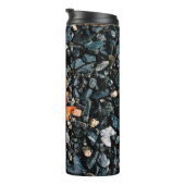 ブラックロックにオレンジ色の葉 タンブラー (回転右)