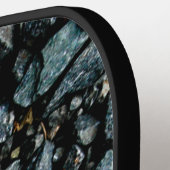 ブラックロックにオレンジ色の葉 ピックルボールラケット (左詳細)