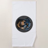 ブラックロットワイラー ビーチタオル (正面)