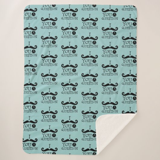 ブラックロビン卵ブルーの口ひげユーモア シェルパブランケット (正面)