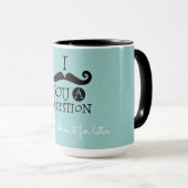 ブラックロビン卵ブルーの口ひげユーモア マグカップ (正面右)