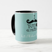 ブラックロビン卵ブルーの口ひげユーモア マグカップ (正面左)