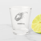 ブラックロブスターイラストレーション パーソナライズされた ショットグラス (裏面)