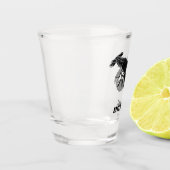 ブラックロブスターイラストレーション パーソナライズされた ショットグラス (左)