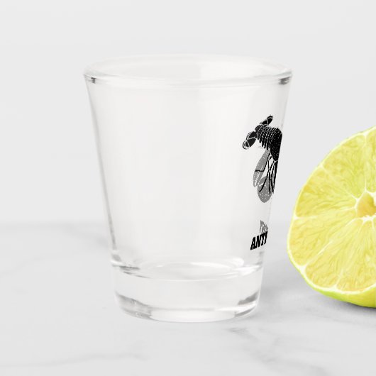 ブラックロブスターイラストレーション パーソナライズされた ショットグラス (左)