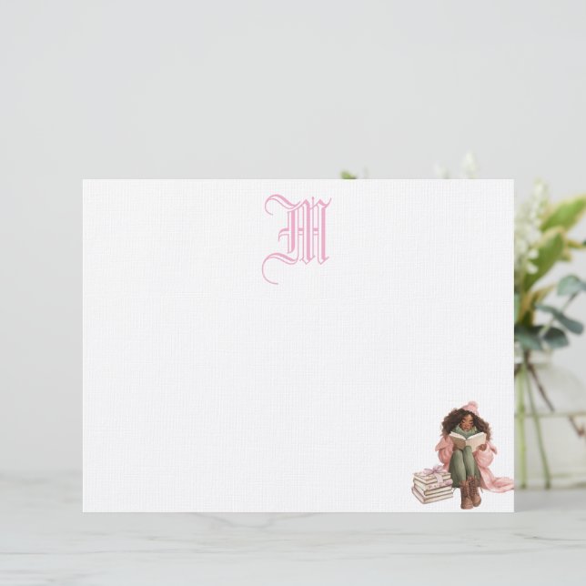 ブラックロマンスブックラバーパーソナライズされたター レターヘッド (スタンド正面)