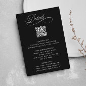 ブラックロマンチック書道QRコード結婚の詳細 エンクロージャーカード