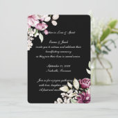 ブラックロマンティックブルーム フローラル 牡丹 招待状 (スタンド正面)