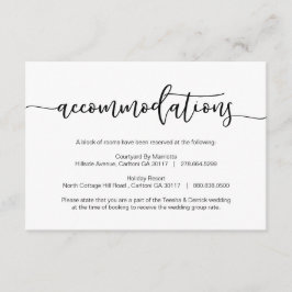 ブラックロマンモダンティックフォント、宿泊施設、ホテル エンクロージャーカード