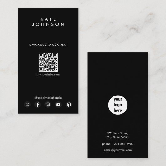ブラックロモダンゴのソーシャルメディアと当社 名刺 (正面/裏面)