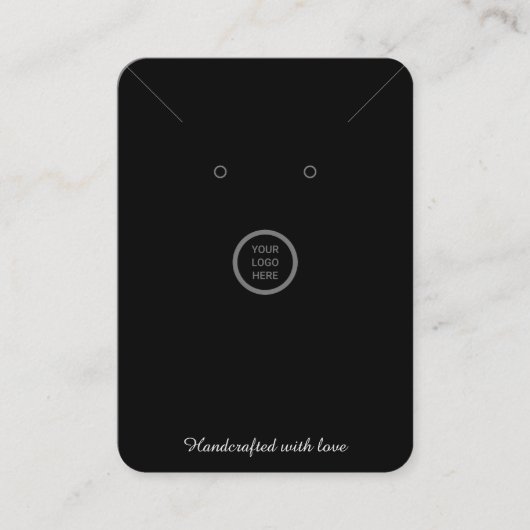 ブラックロモダンゴネックレスジュエリーディスプレイカード コーリングカード (正面)