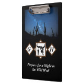 ブラックロングウブルスカルシルエットモノグラムフォト クリップボード (左)