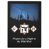 ブラックロングウブルスカルシルエットモノグラムフォト クリップボード (裏面)