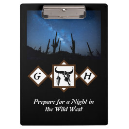 ブラックロングウブルスカルシルエットモノグラムフォト クリップボード