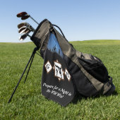 ブラックロングウブルスカルシルエットモノグラムフォト ゴルフタオル (グリーン)