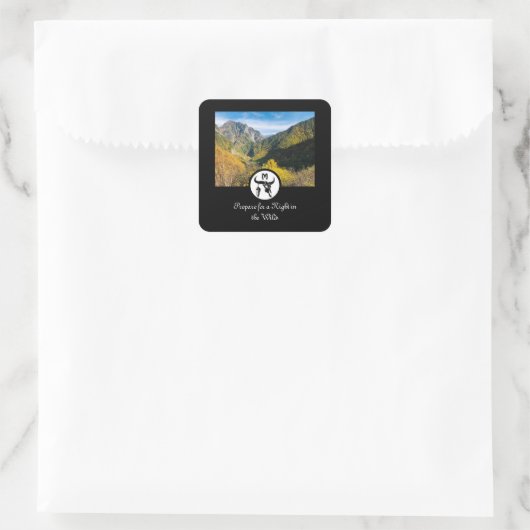 ブラックロングウブルスカルシルエットモノグラムフォト スクエアシール (バッグ)