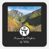 ブラックロングウブルスカルシルエットモノグラムフォト スクエアシール (正面)