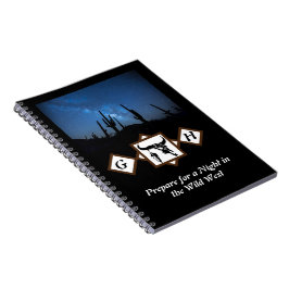 ブラックロングウブルスカルシルエットモノグラムフォト ノートブック