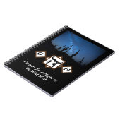 ブラックロングウブルスカルシルエットモノグラムフォト ノートブック (左側)