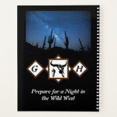 ブラックロングウブルスカルシルエットモノグラムフォト プランナー手帳 (裏面)