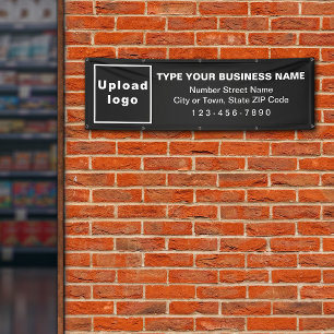 ブラックロングバナーのビジネスブランド 横断幕