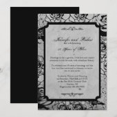 ブラックローズゴシックフレーム結婚記念日 招待状 (正面/裏面)