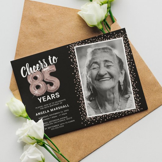 ブラックローズゴールドで85歳のバースデーパーティーを祝おう 招待状