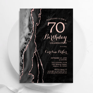 ブラックローズゴールドアゲート 70歳の誕生日 招待状