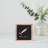 ブラックローズゴールドグリッターシリンジ プラスチックサージェオン スクエア名刺 (スタンド正面)