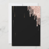 ブラックローズゴールドグリッター風船 50歳の誕生日 招待状 (裏面)