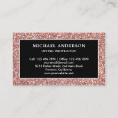 ブラックローズゴールドグリッター スキューバダイビングインストラクター 名刺 (裏面)