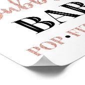 ブラックローズゴールドコンフェッティ バブルバーサイン ポスター (角)