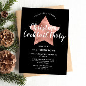 ブラックローズゴールドスタークリスマスコックテイルパーティー 招待状