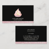 ブラックローズゴールドベーカリースパークルカップケーキ 名刺 (正面/裏面)