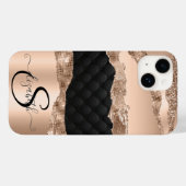 ブラックローズゴールド グリッター スパンコール Case-Mate iPhoneケース (裏面 (横))