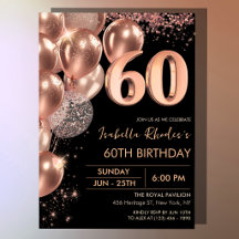 ブラックローズゴールド 60歳の誕生日を祝う華やかなバルーン