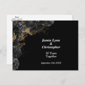 ブラックローズ ウェディングアニバーサリー パーティー 招待状 (正面/裏面)