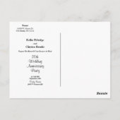 ブラックローズ ウェディングアニバーサリー パーティー 招待状 (裏面)