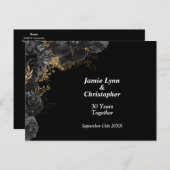 ブラックローズ ウェディングアニバーサリー パーティー 招待状 (正面/裏面)