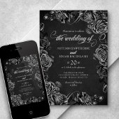 ブラックローズ ゴシックウェディング 招待状